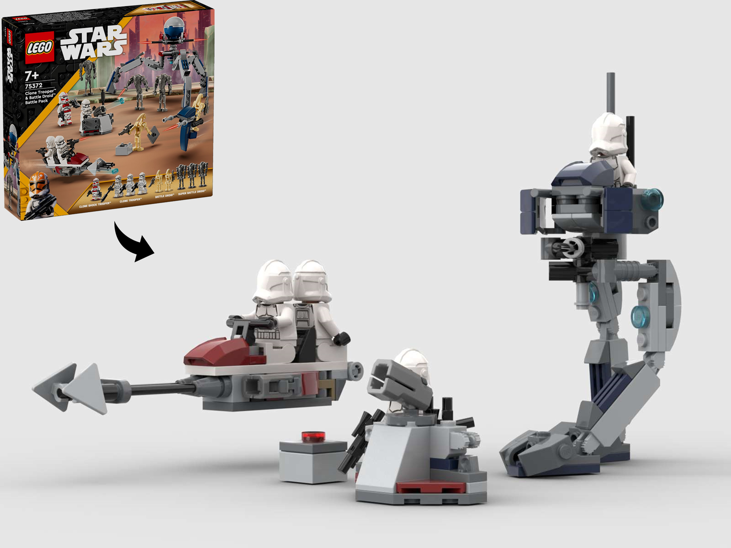 AT-RT Walker and Speeder - Alternate Build of 75372 Clone & Droid Battle Pack alternate build