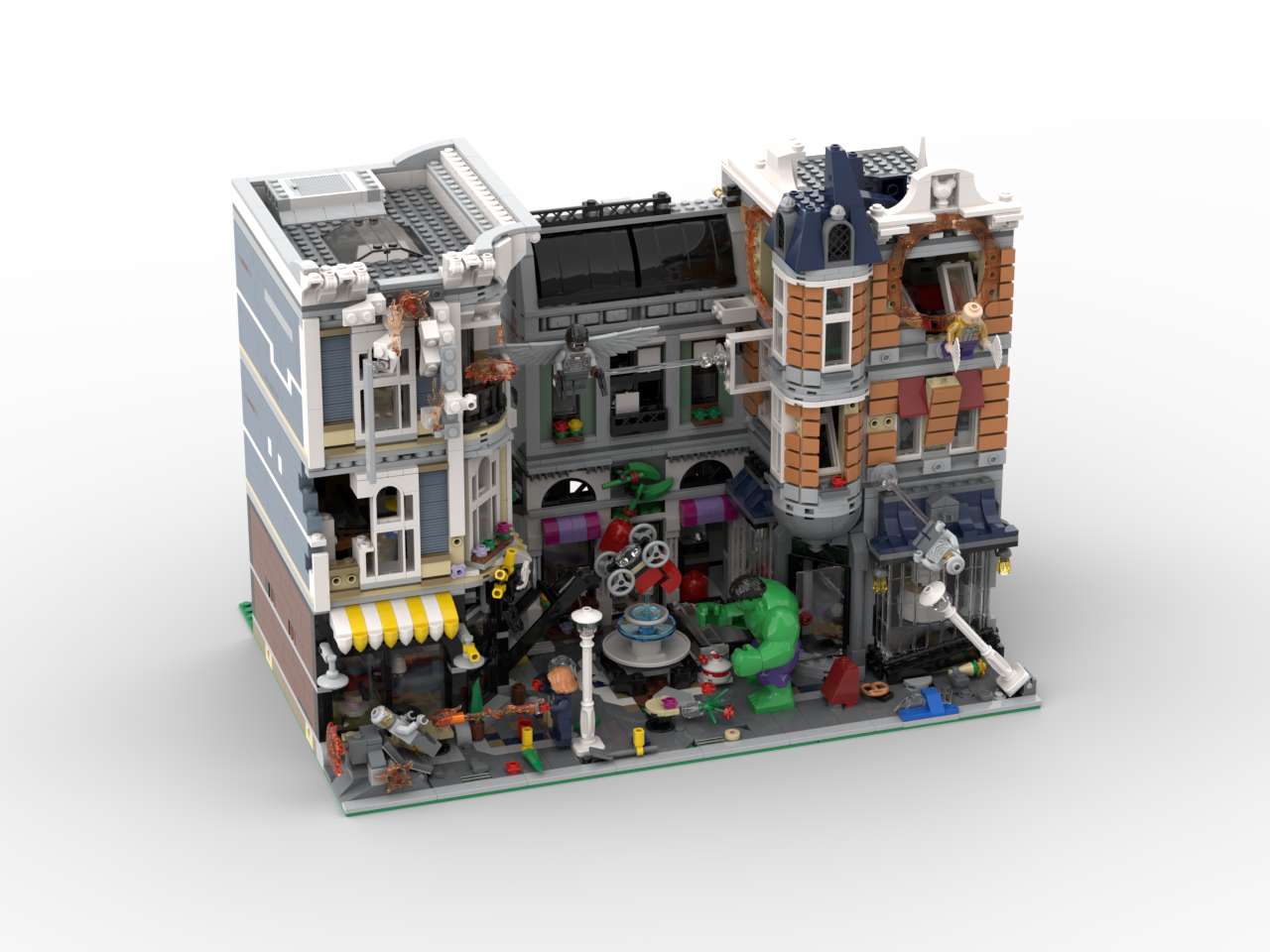 Assembly Square - Superhero Battle Scene