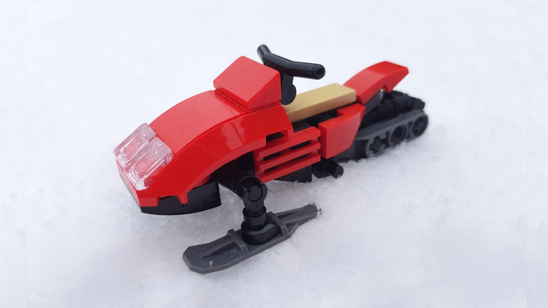 Minifig scale snowmobile