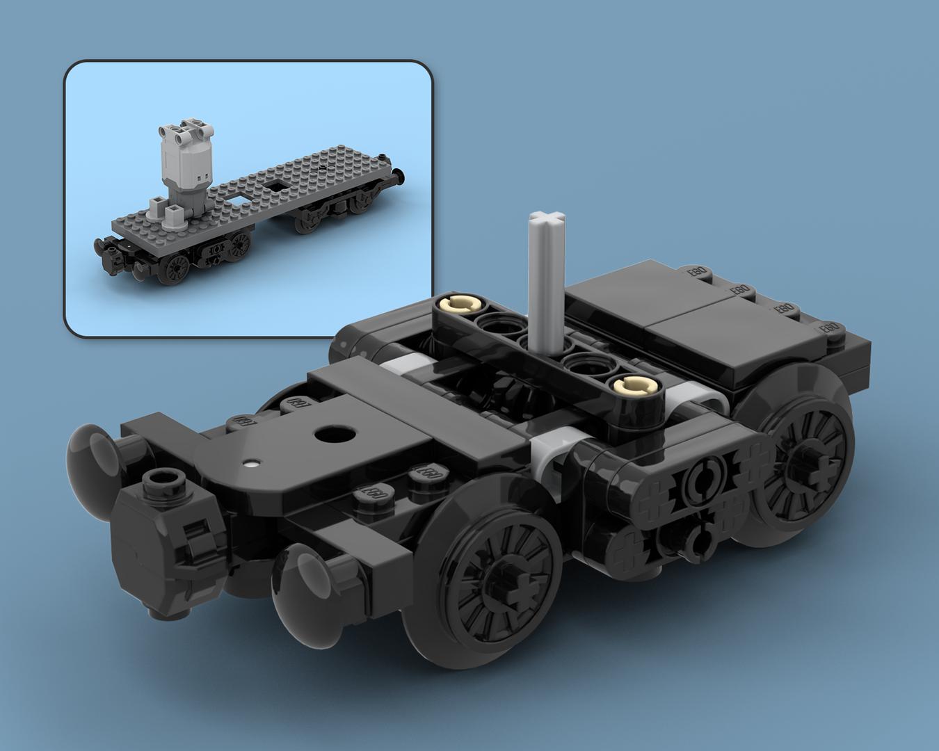 Motorized Technic Train Bogie with Buffers (Version 2)