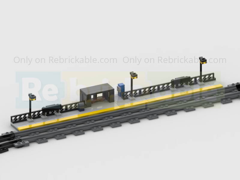 Amtrak Train Station &amp; Loop Of Track - To Use With My 4 Stud Wide Trains