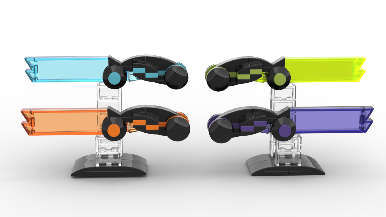 Mini Light cycle desk display with stands and 4 cycles