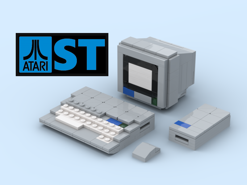 Atari 520ST mit Mouse, Monitor SM124 und Floppy SF314