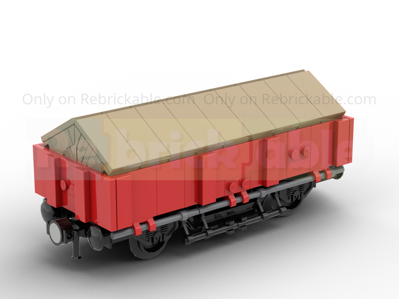 Short Gondola Wagon (Rolling Stock) - with tarpaulin and gravel tops