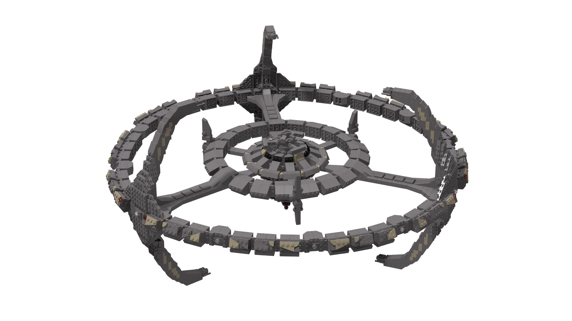 Deep Space Nine Cardassian Nor-Type Space Station + Scale USS Defiant and Connector