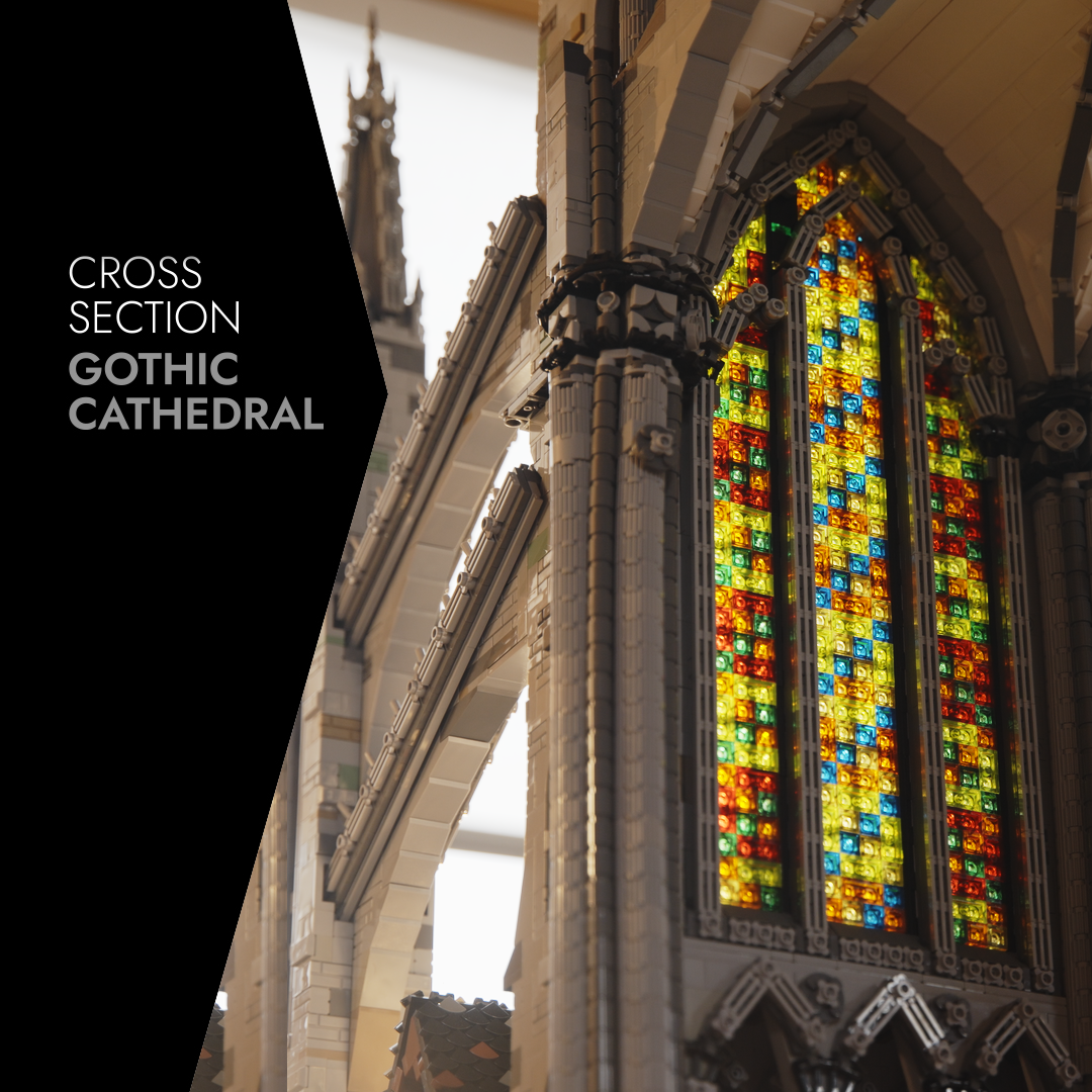 Gothic Cathedral- Cross Section | Minifigure Scale 1:42 | 41000 parts, 1.34m high