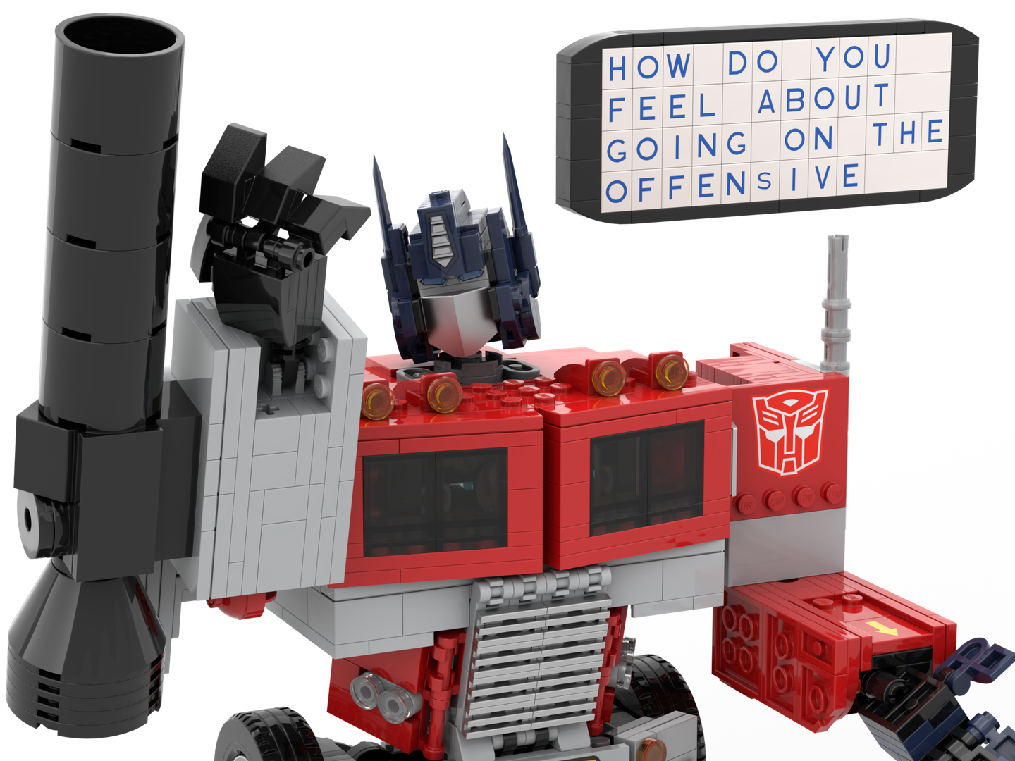 Megatron arm + Fusion Cannon + Energon Mace for 10302: Optimus Prime