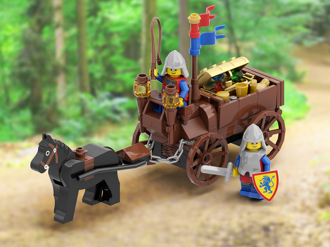 Lion Knights Treasure Transport Wagon