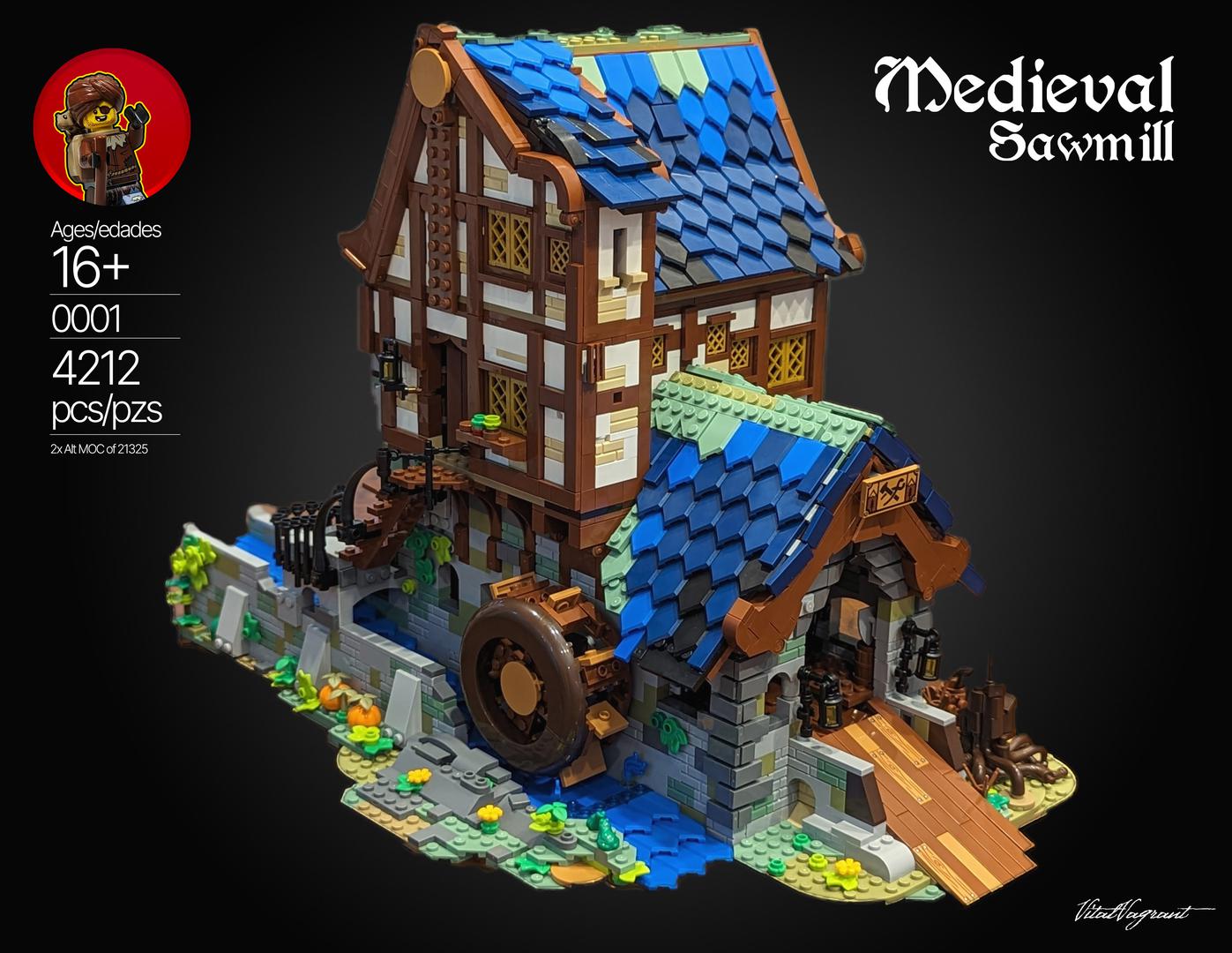 Medieval Sawmill - Double 21325 Medieval Blacksmith Alternative Build