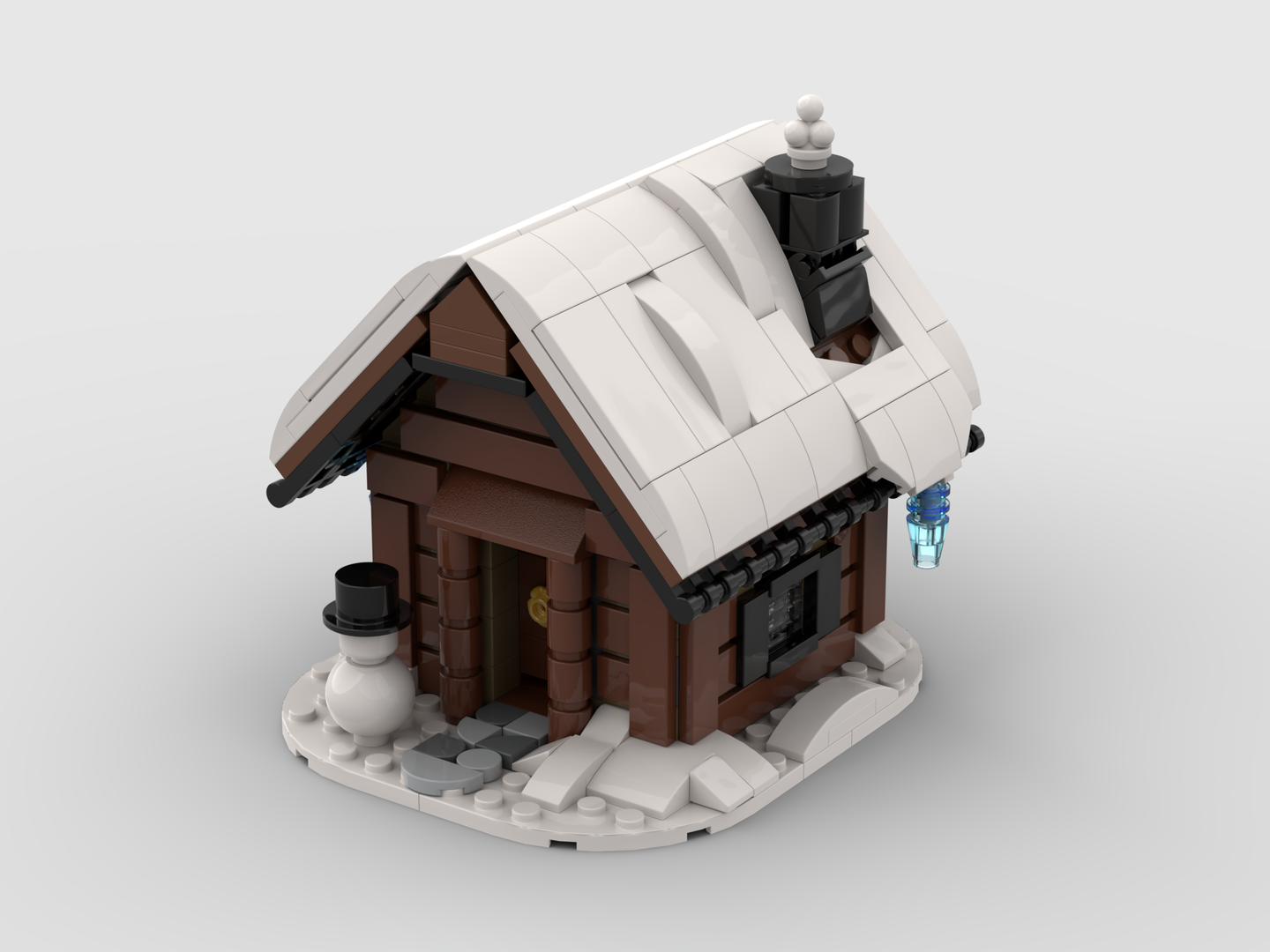 Wooden cabin in winter