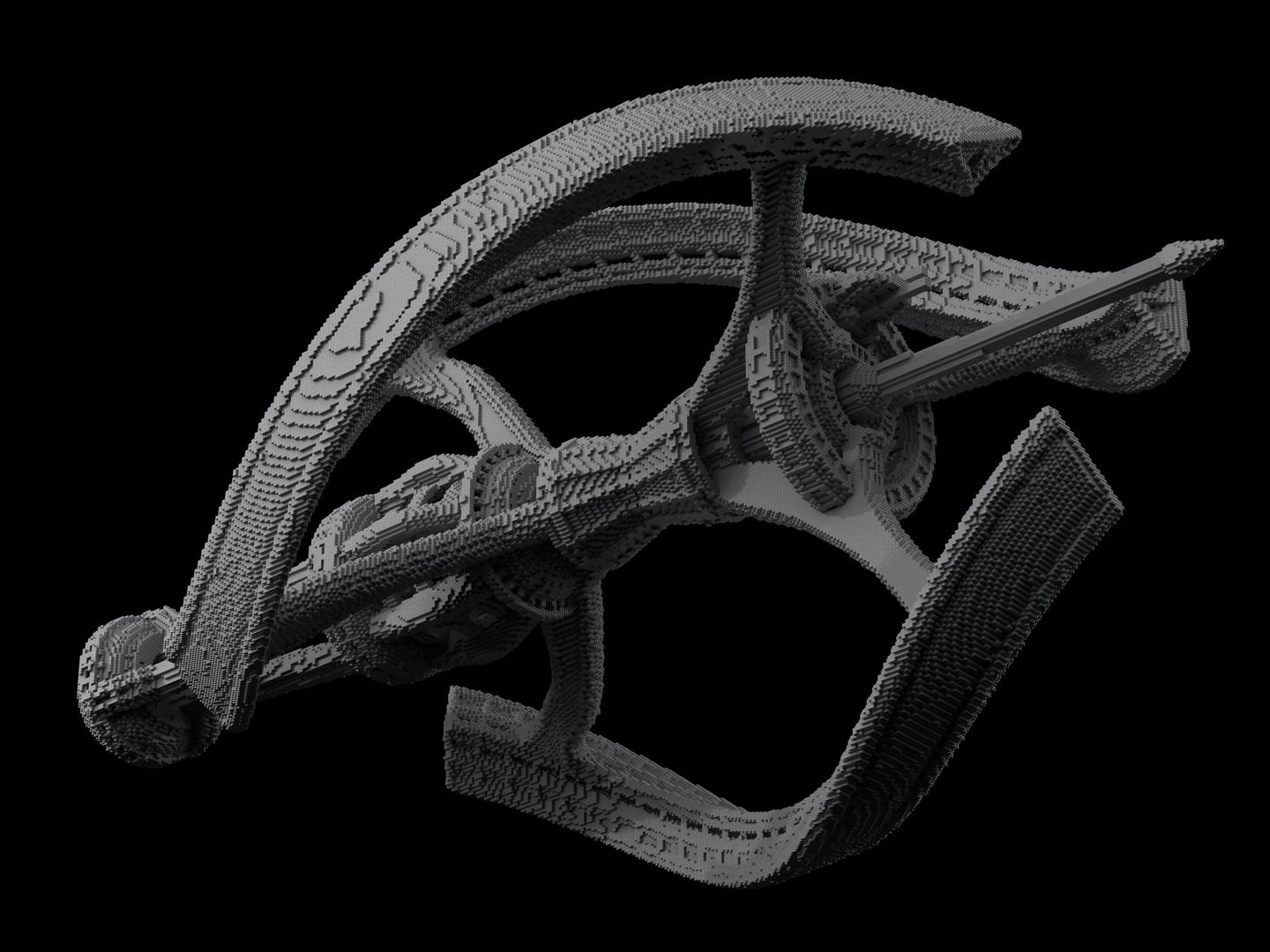 Spaceship Avalon from the movie Passengers, made entirely from standard bricks