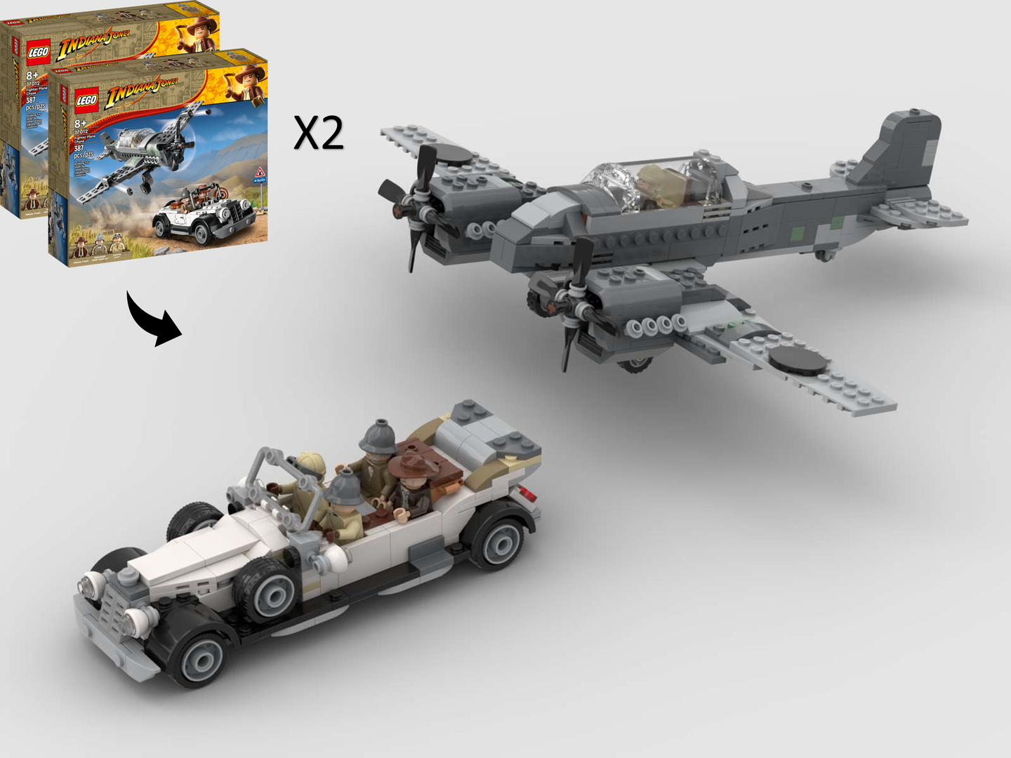 Mercedes-Benz 770 and Messerschmitt Heavy Fighter - Alternate Build of 2 x 77012 Fighter Plane Chase