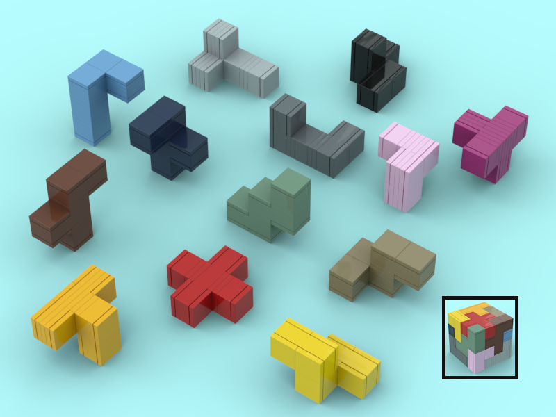 Cube Puzzle Advanced 4x4x4 / Next Level / Soma Bedlam Würfel