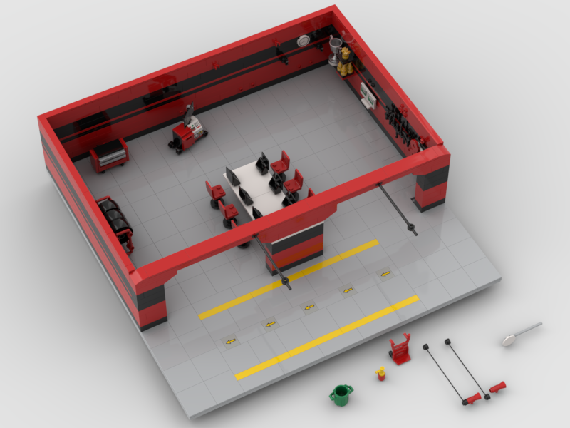 Lego F1 Ferrari pit/garage