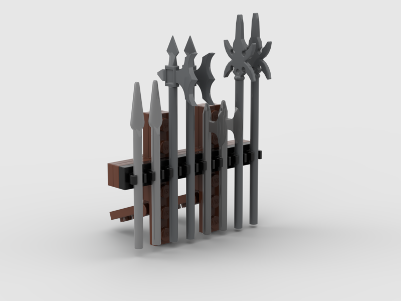 Lego medieval weapons rack