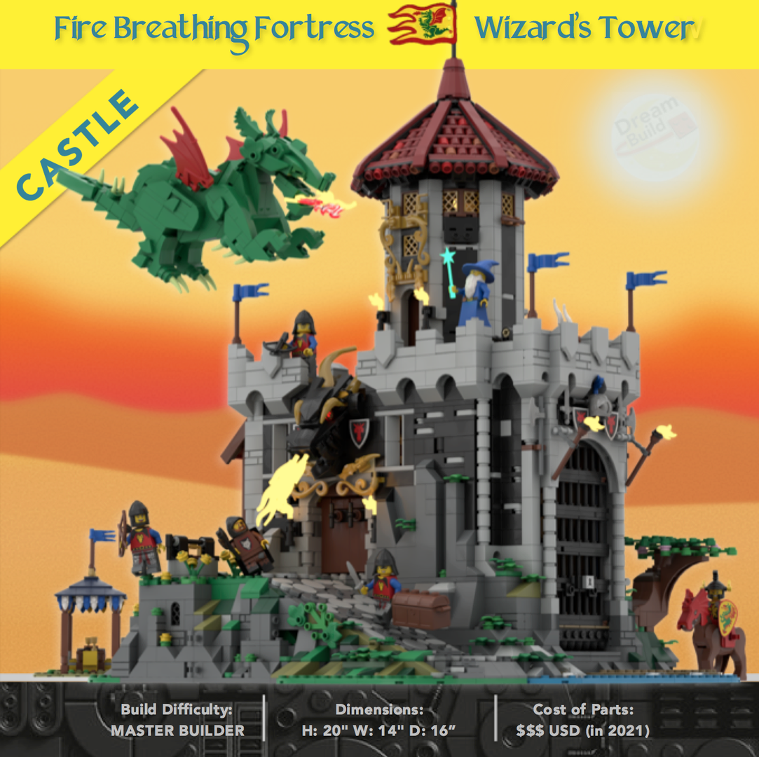 Majisto's Fire Breathing Fortress Wizard Tower Castle - 31120 &amp; 40601 Modification