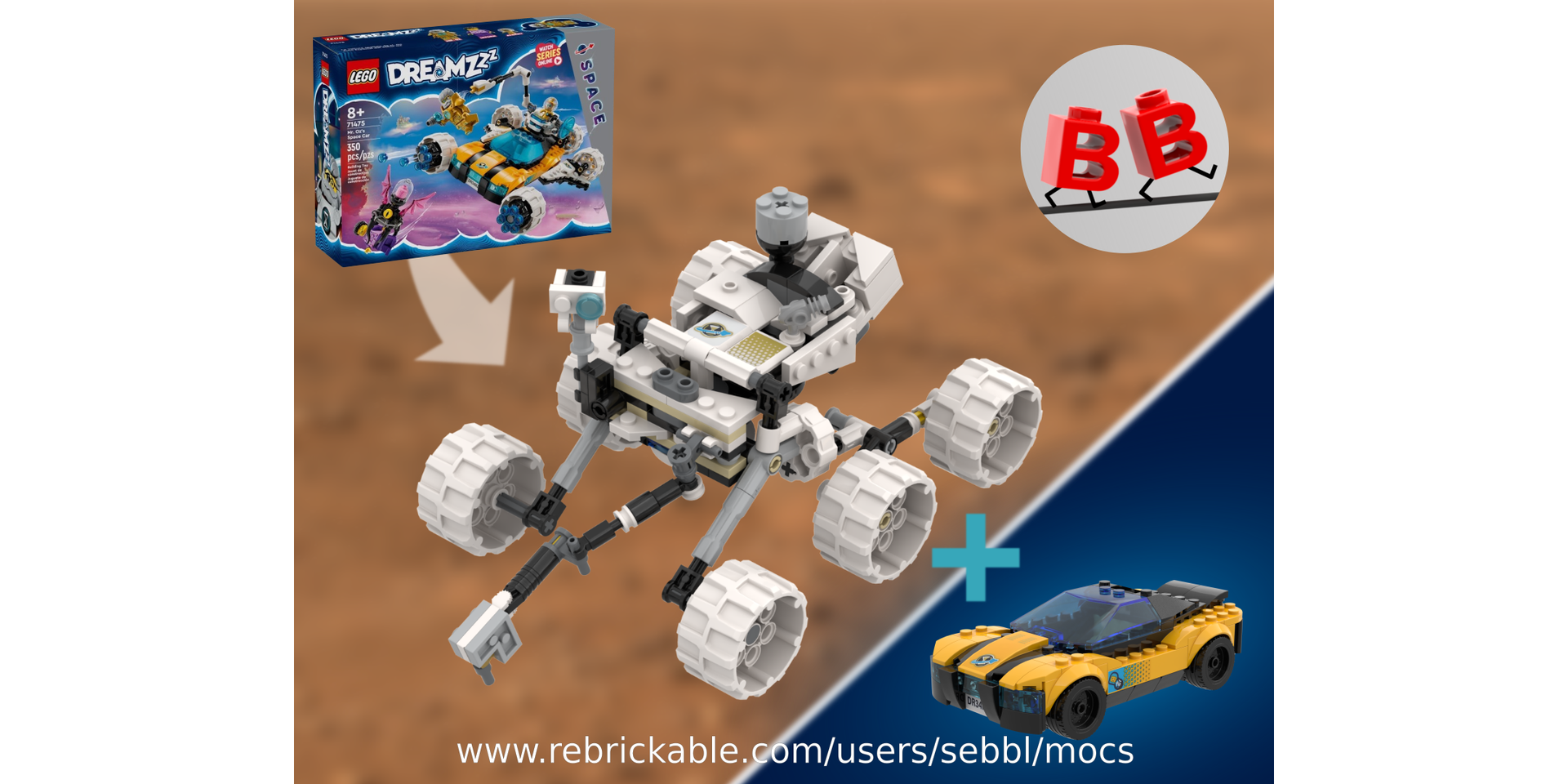 71475: Mars Rover Perseverance + Dream Car alternate build