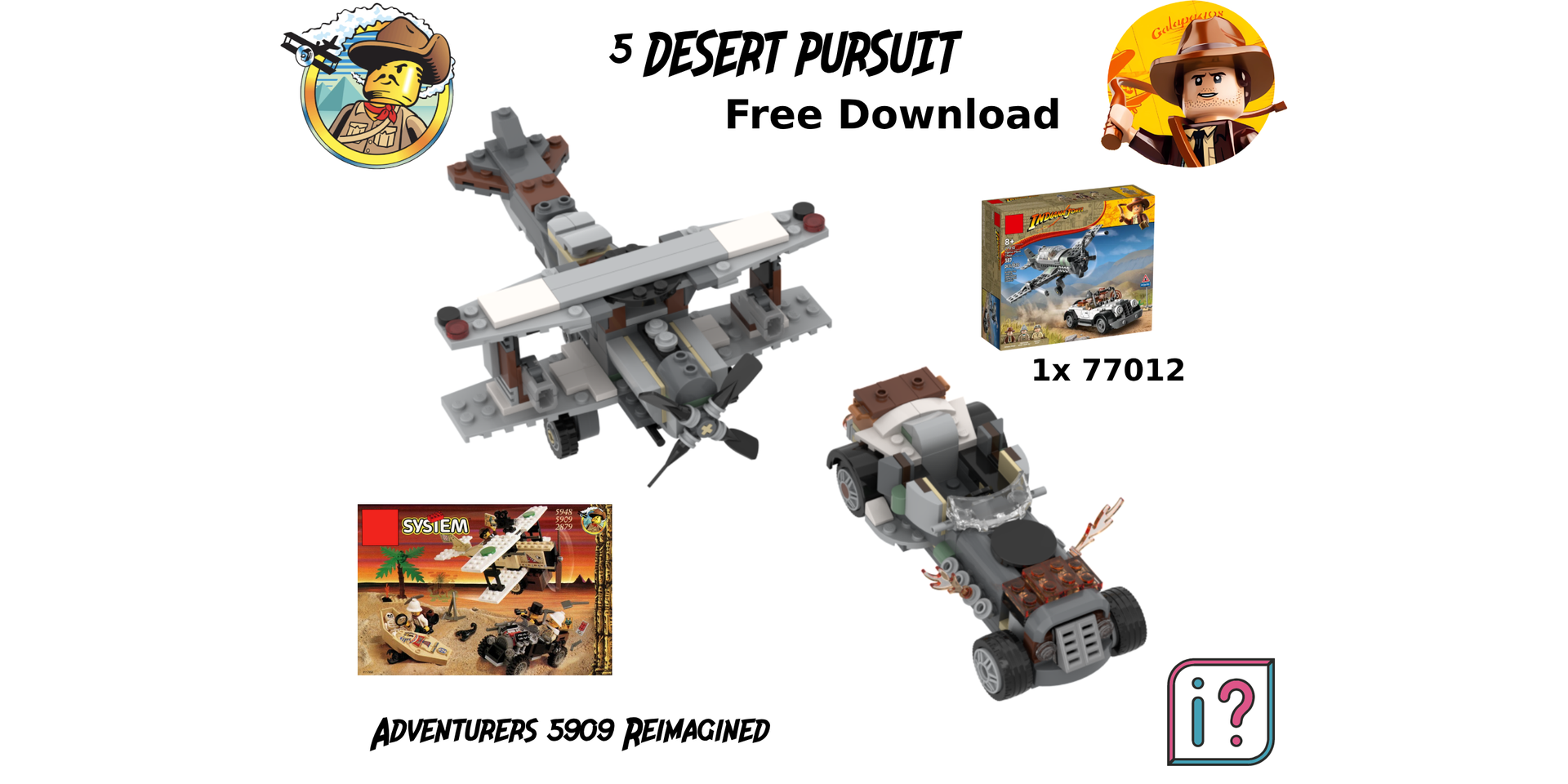 Adventurers Chapter 5. The Desert Pursuit, Alternative Build For 1x 77012 (FREE)