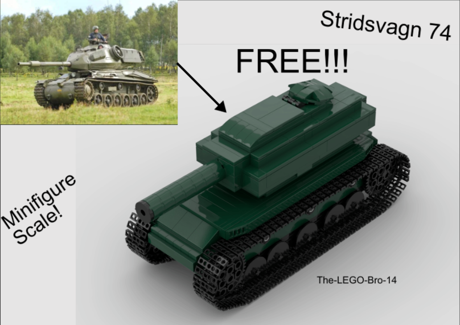 Stridsvagn 74 minifigure scale