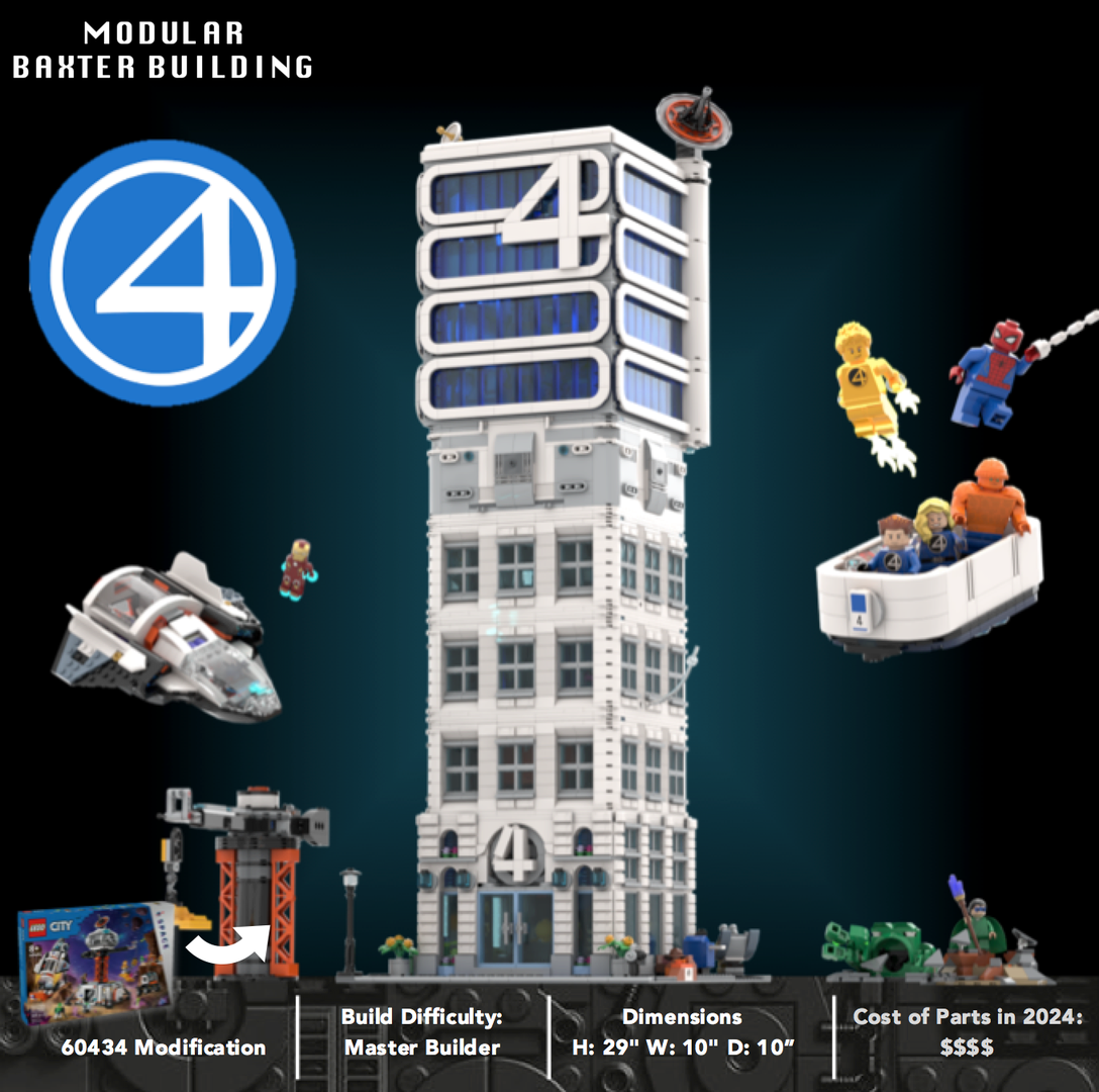 Fantastic 4 Modular Baxter Building - Classic Space Academy