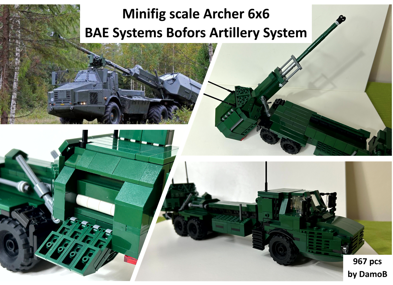 Minifig scale Archer 6x6 self-propelled howitzer BAE Systems Bofors by DamoB