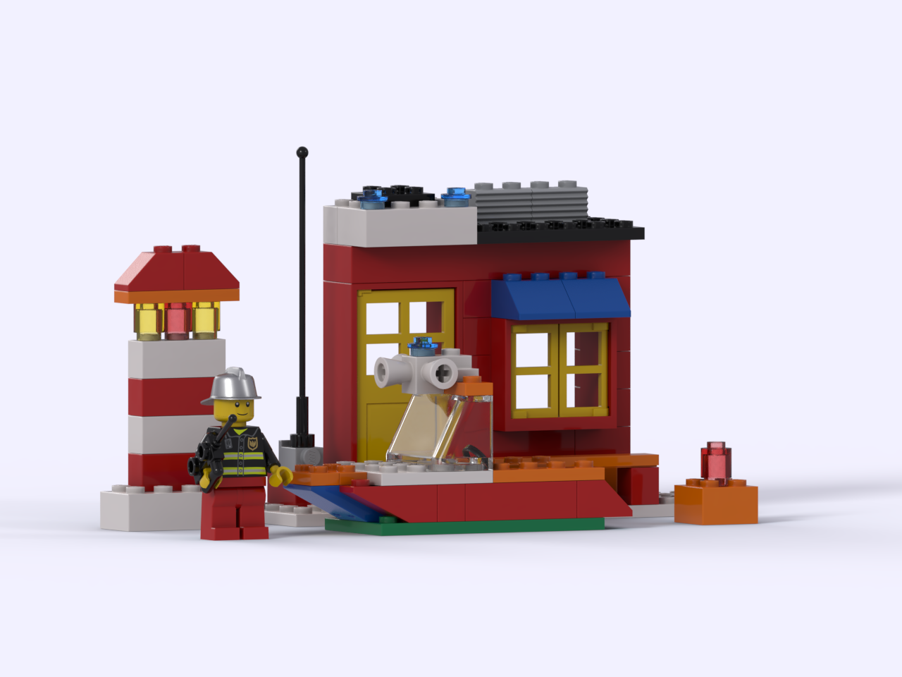 6191 B-Model - Fire station with boat