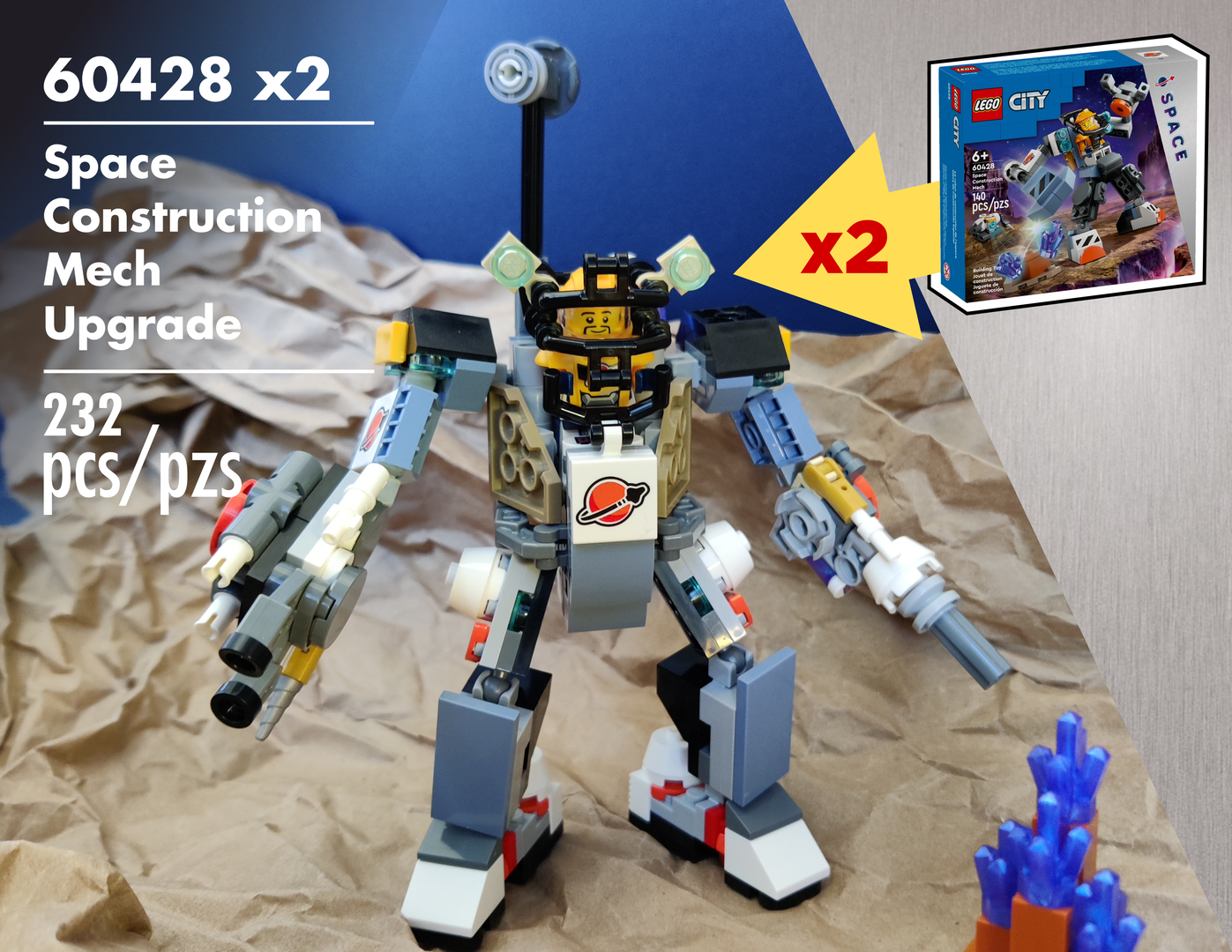 60428 x2 Space Construction Mech Upgrade