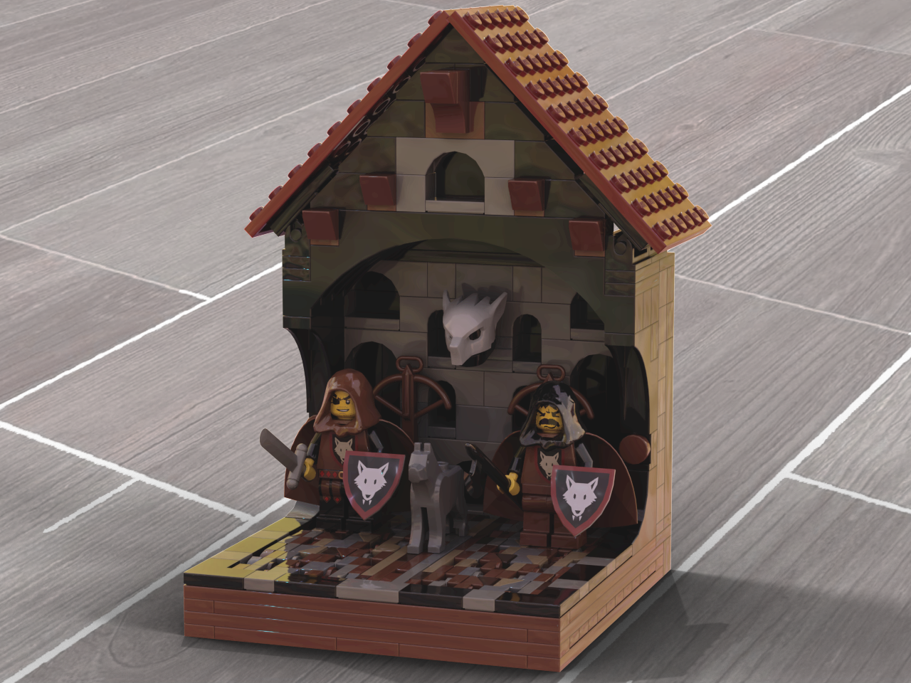 Wolf Pack Display with wolf head