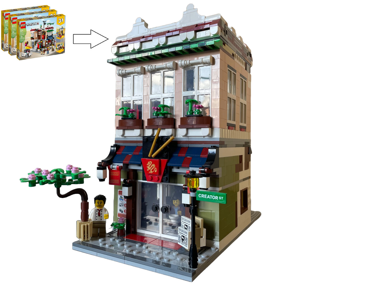 Noodle Restaurant &amp; Arcade Modular Alternate build of 3x 31131