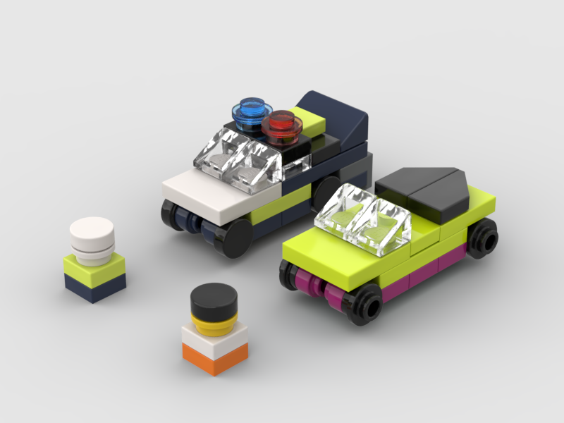 Micro Police Car and Muscle Car Chase