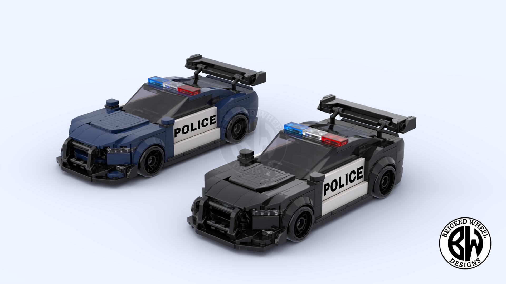 76920 Ford Police Car Mustang Dark Horse Black and Dark Blue