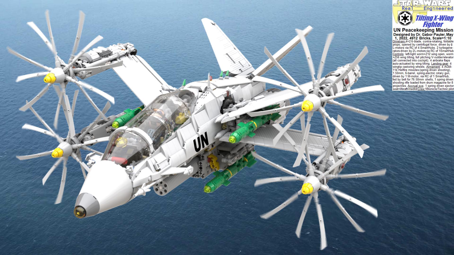 Tilting X-Wing Fighter