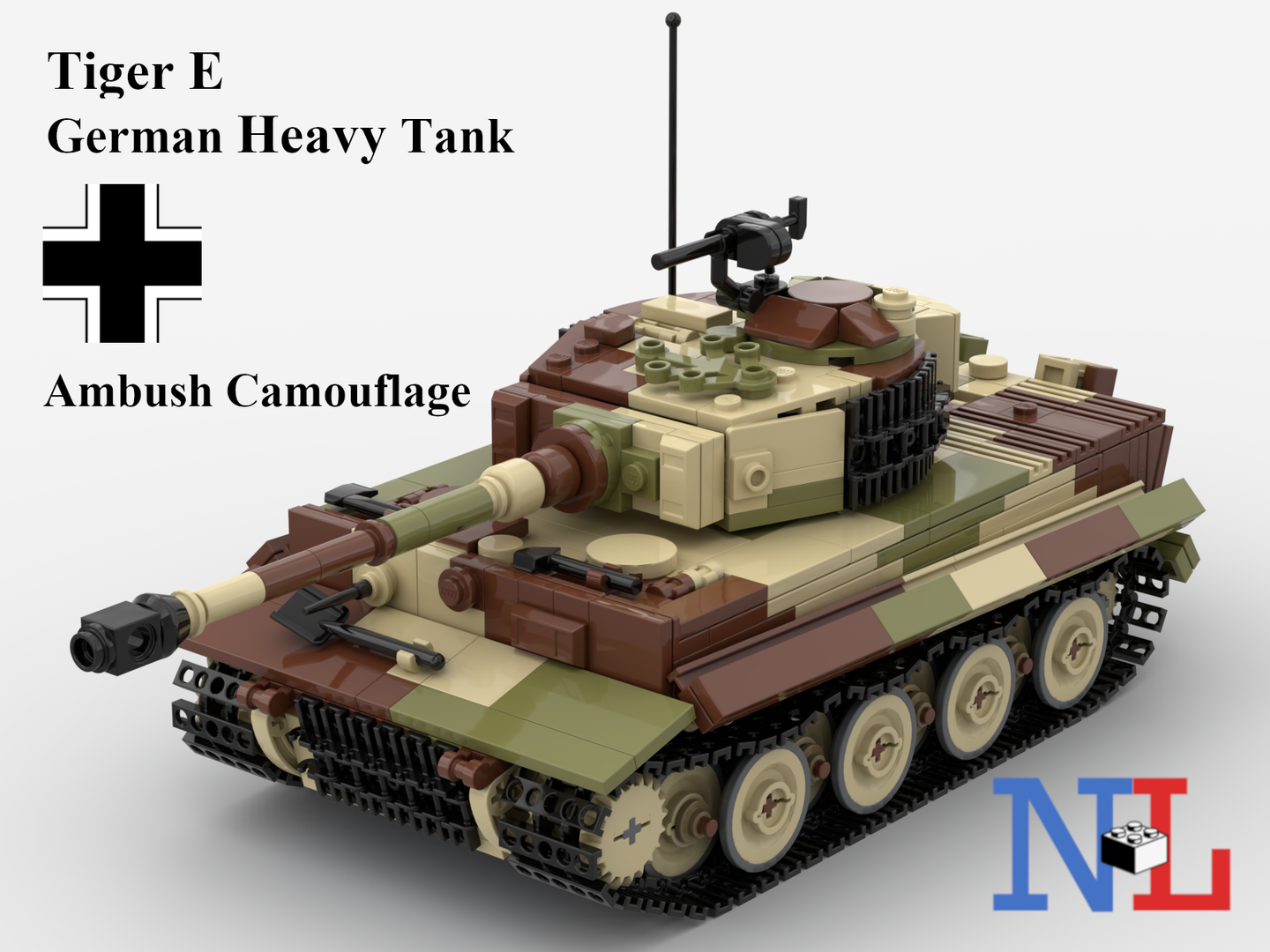 WW2 Tiger E German Tank V2 Ambush