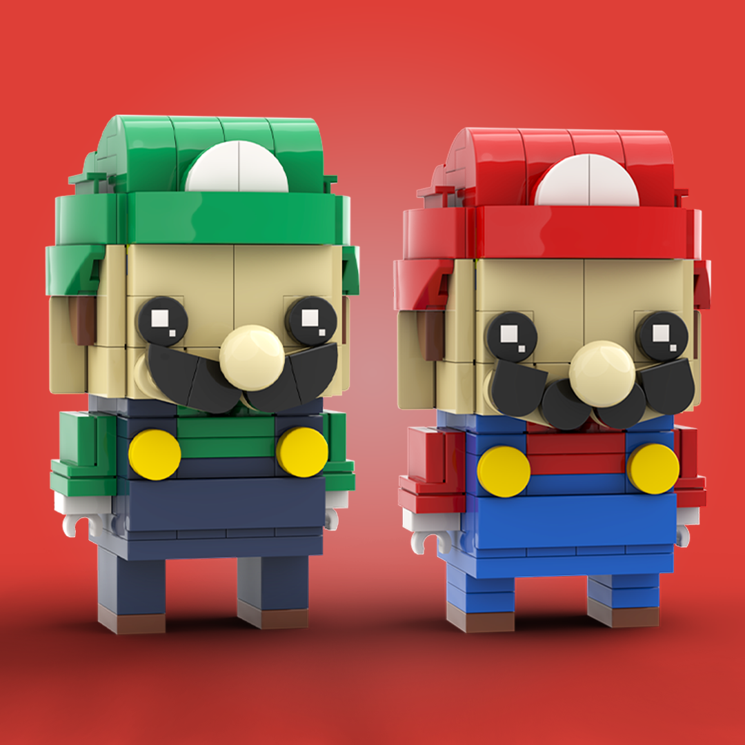 Mario + Luigi Brickheadz MOC Instructions + Parts List