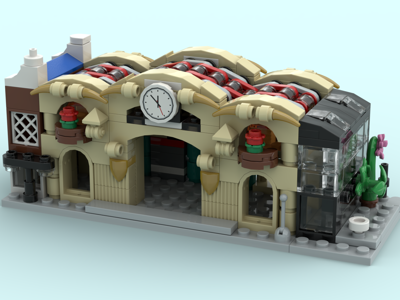 Brick Cross Train Station Mini Build