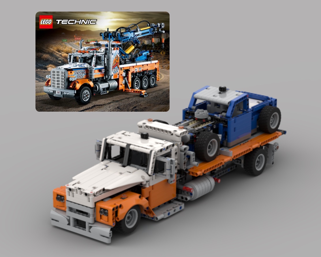 liftable Pick up Tow Truck with a Hot Rod