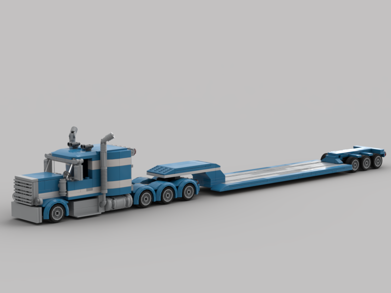 Tri Axle Truck with Lowboy Trailer