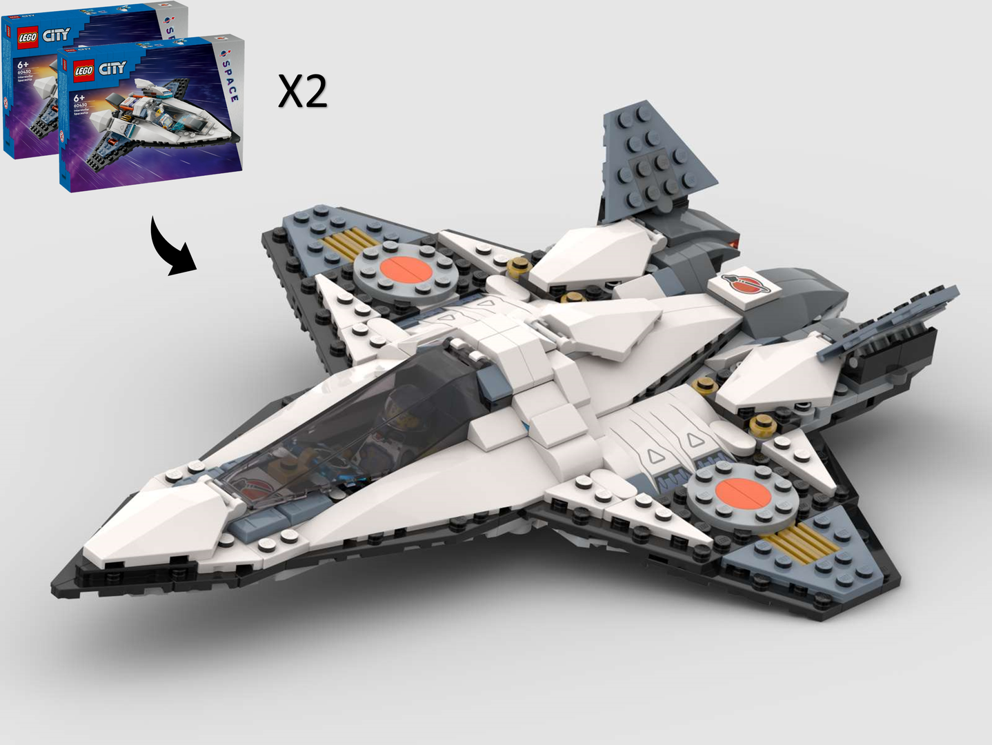 Galaxy Fighter (YF-23 Inspired) - Alternate Build of 2 x 60430 Interstellar Spaceship