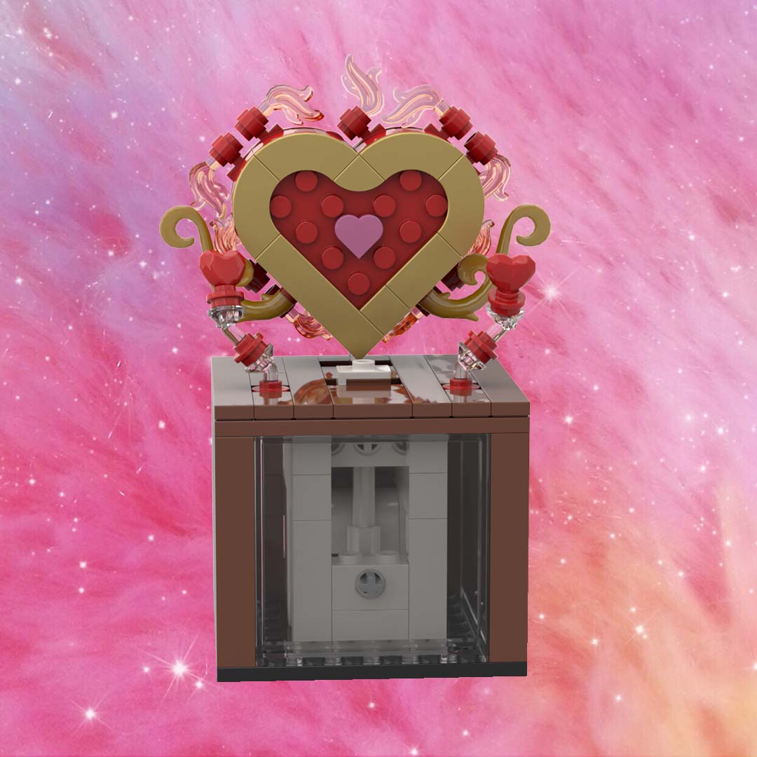 Rolling heart base motion for minifigure