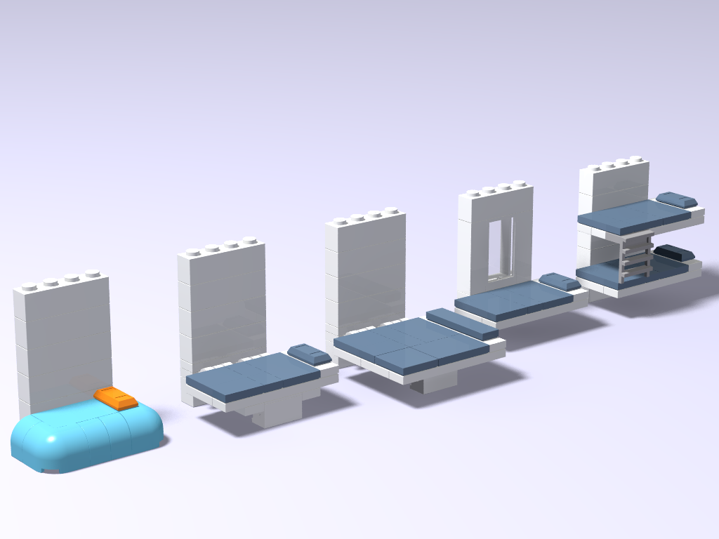 Modular living container -> beds