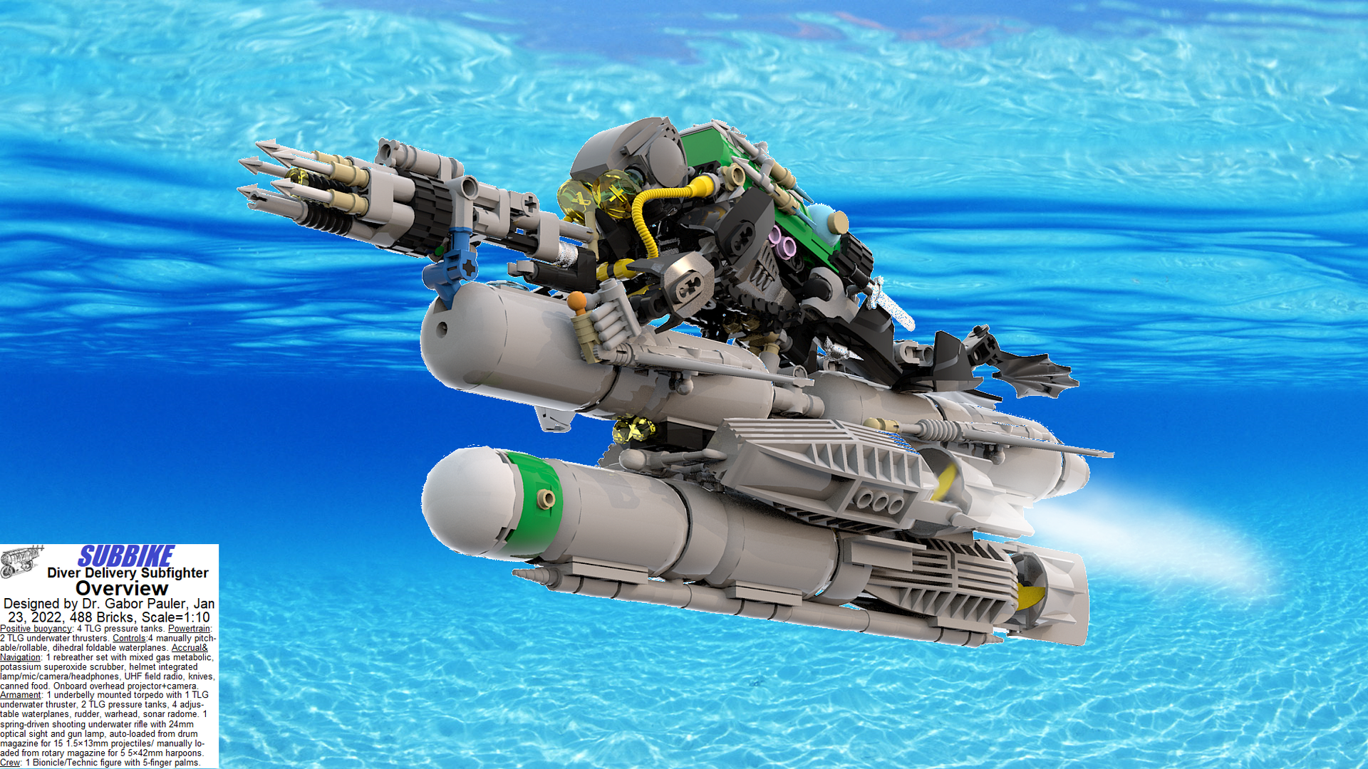 SubBike Diver Delivery Subfighter (MOC-188285) - LEGO MOC | MOC Tracker