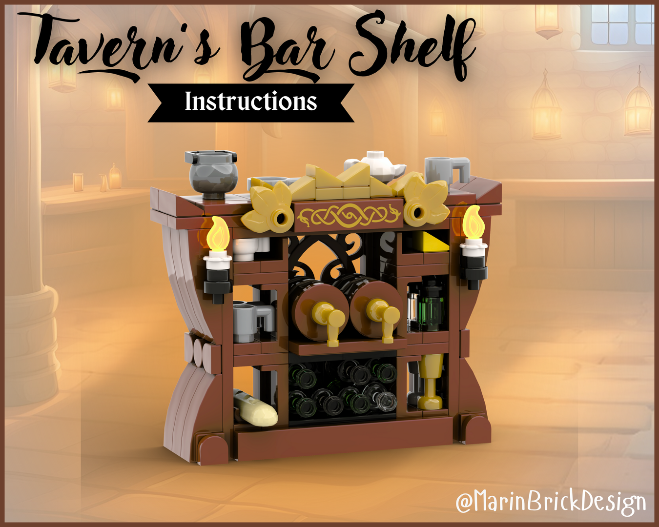 Lego Tavern's Bar Shelf - Lego Medieval Fantasy moc instructions
