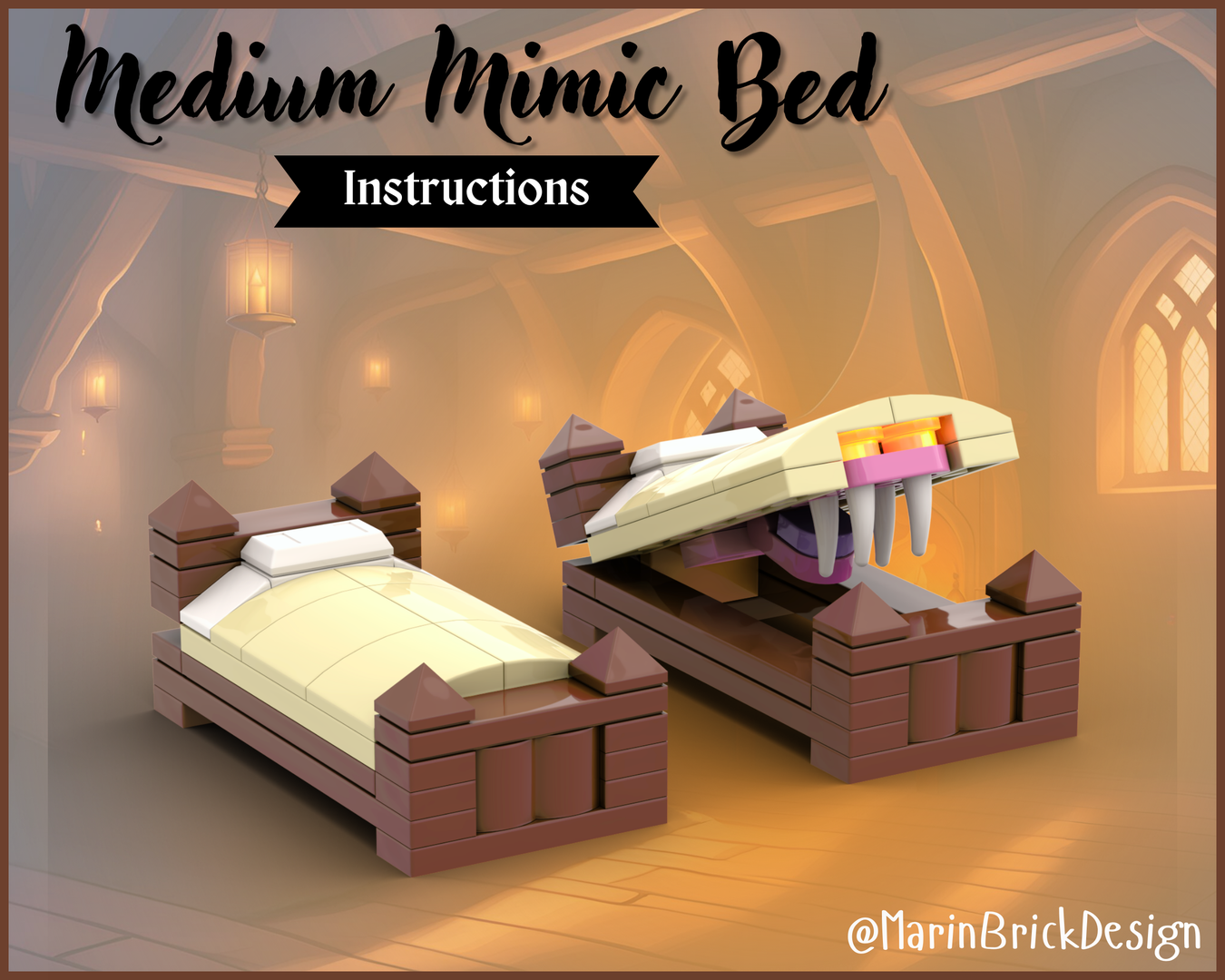 Lego Medium Mimic Bed Instructions - Lego medieval fantasy dnd inn moc