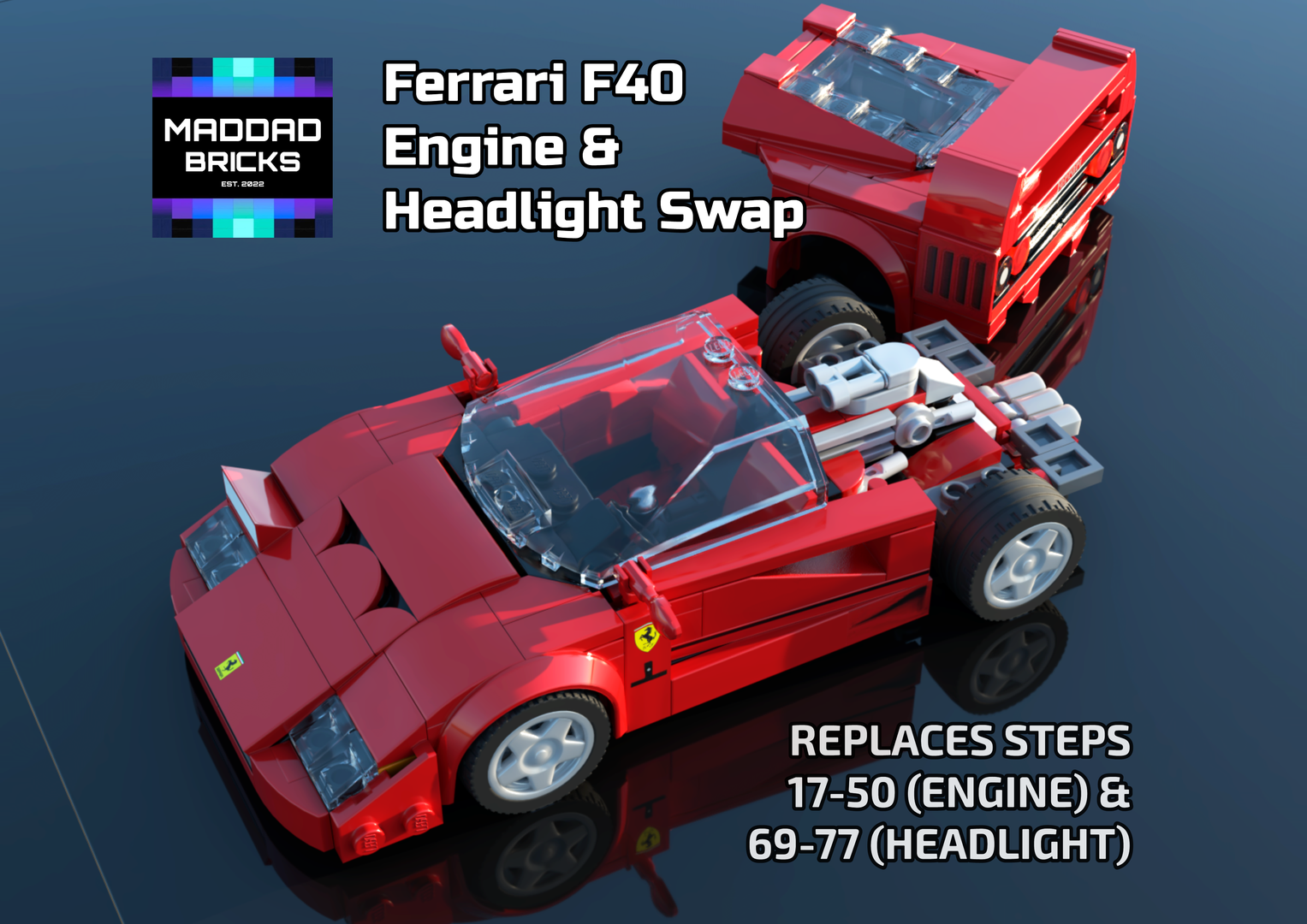 76934 Ferrari F40 Engine &amp; Headlight Swap