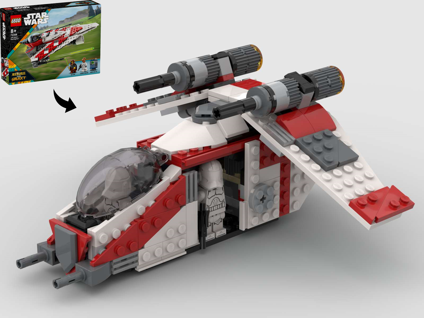 Republic Gunship Midi Scale - Alternate Build of 75388 Bob's Starfighter alternate build