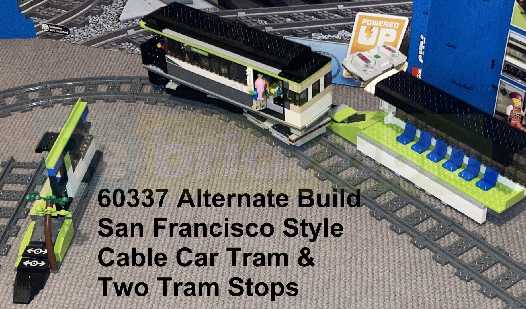 60337 Alternate Build - San Francisco Style Cable Car Tram & Two Tram Stops alternate build