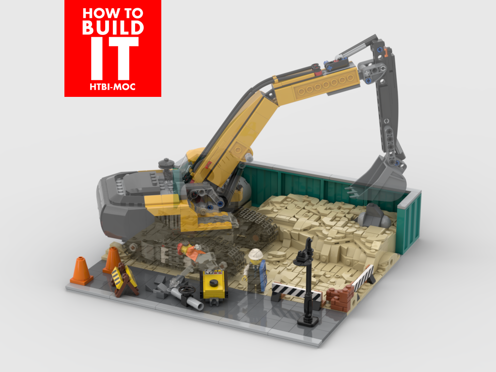 Modular Construction area - Display for set 60420 Yellow Construction Excavator