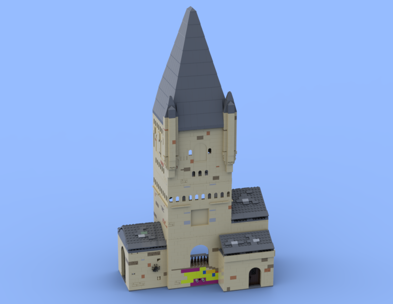 Lego hogwarts central tower and central hallway viaduct entrance expansion #2