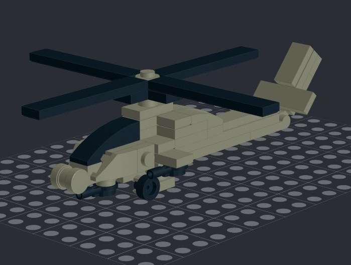 micro scale apache helicopter