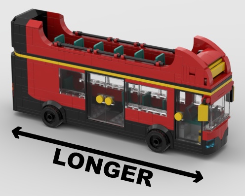 Sightseeing Bus EXTENSION - 4 studs longer